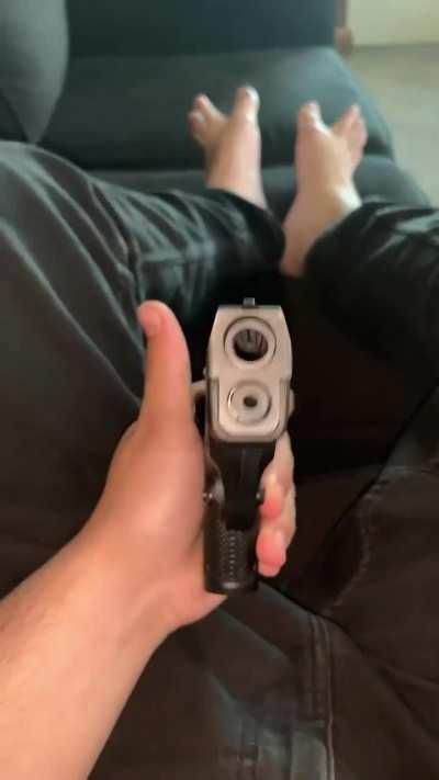 Another idiot flags himself with one in the chamber 