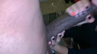 Sucking an absolute monster of a dick