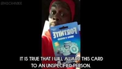 19 Dollar Fortnite Card but it's verbose