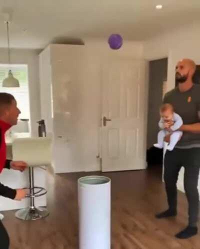 Dad is left with the baby