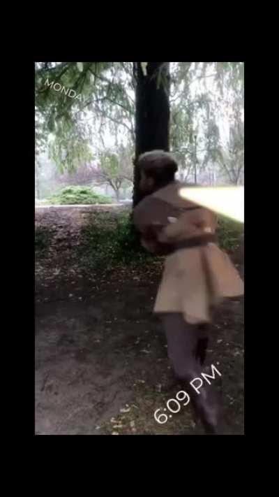 To the guy pretending to deflect blaster rounds, I made you actually do it!