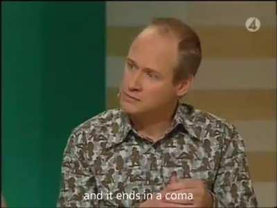 Swedish comedian Robert Gustafsson perfectly imitates a drunk Finnish man