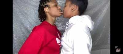 Black girls no hands tongue kissing