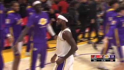 [Highlight] Patrick Beverly hits the Lakers' second three pointer of the game and forces a Blazers time out.