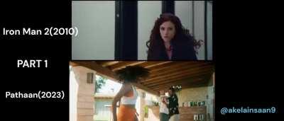 Inspired scenes/shots in Pathaan, part 1, found on twitter