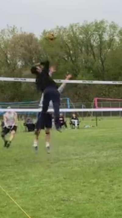 Monster Block into Foot Dig?! His vertical kinda insane tho...