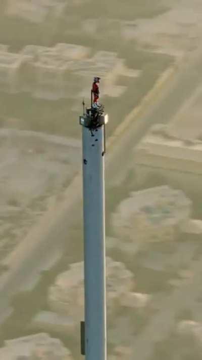 Standing on the tallest man made structure