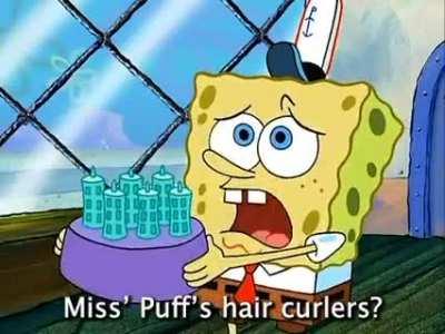 Mr. Krabs? Hair curlers?