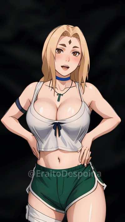Lady Tsunade showing why she is the boss! Should I make a nude version?