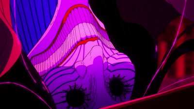 Dandadan (2024): two Japanese school girls eaten