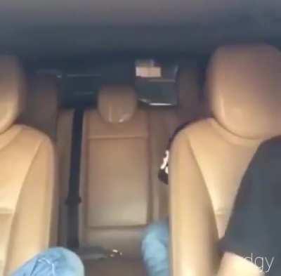 Sets his hair on fire