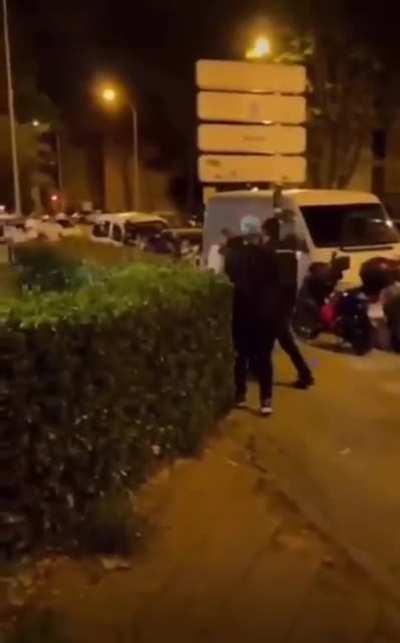 Man fighting police