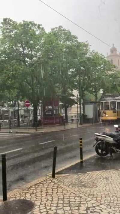 Spring shower in Lisbon