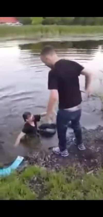 Hilarious Fight Ends Up In Lake