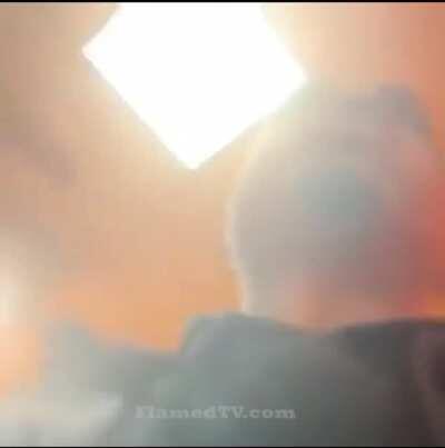 Man knocks out rival then continues on to order a sub.