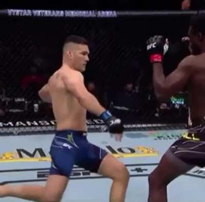 The first ufc fighter to win without a single punch being thrown. Fuck me