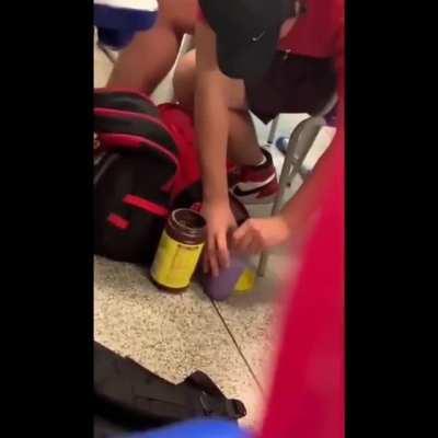 He simply brought some powdered chocolate and milk to school.