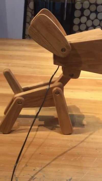 Here is my puppy,I made him with lamp bulb head.