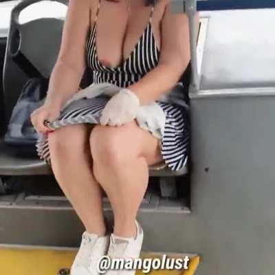 Enjoying the bus ride