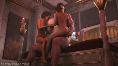 Claire Jill and Lady Dimitrescu ( BaronStrap )[ Resident Evil ]