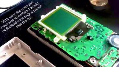 Repairing gameboy dead pixels using only a candle and Stanley knife!