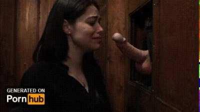 [reddit] random cock comes thru hole while I pee my husband is waiting for me outside but I just had to suck it