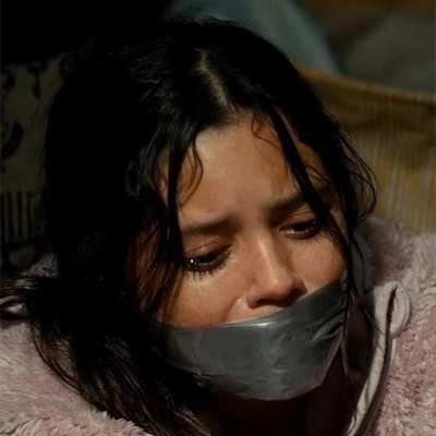 Jenna tied and taped in Scream