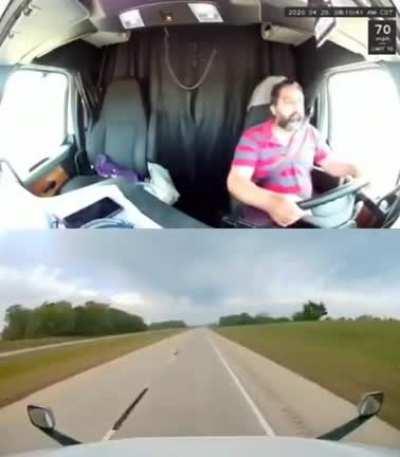 WCGW Trucker falls asleep while on the wheel
