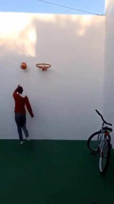 He wanted to show off his skills but the cat wouldn't let him