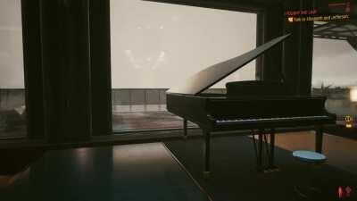 Watch as the weather changes while listening to this piano play Claire de lune in-game