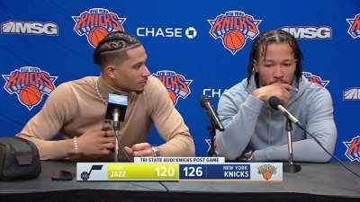 [Highlight] Josh Hart embarrasses Jalen Brunson at the press conference with a screenshot of Brunson's reaction to Hart joining the Knicks