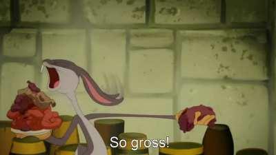 Despite being actual gore, it's not coming out of a person. So I guess this is safe for kids to see