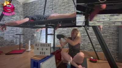 Ruined his orgasms on milking table