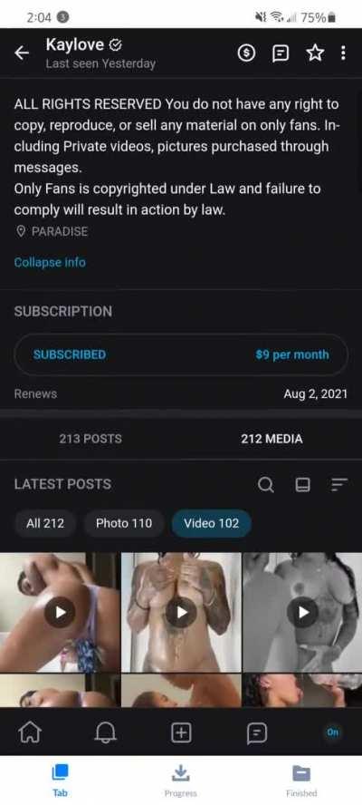 I was asked to post that I'm actually subbed cause I dude didn't believe I'm actually buying her stuff. Here you go. This why I say don't buy her shit lol yall see what is posted. I buy the dm stuff and include all this