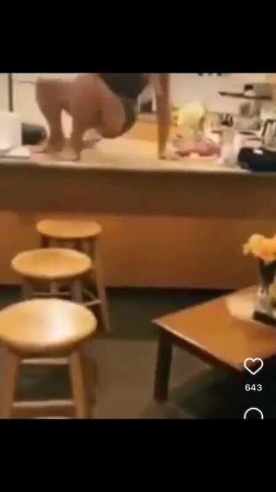 WCGW if I am drunk and walk on stools