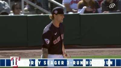 [Highlight] [Highlight] Corey Seager's 3-run homer to dead center gives the Rangers a 5-0 lead over the Guardians.