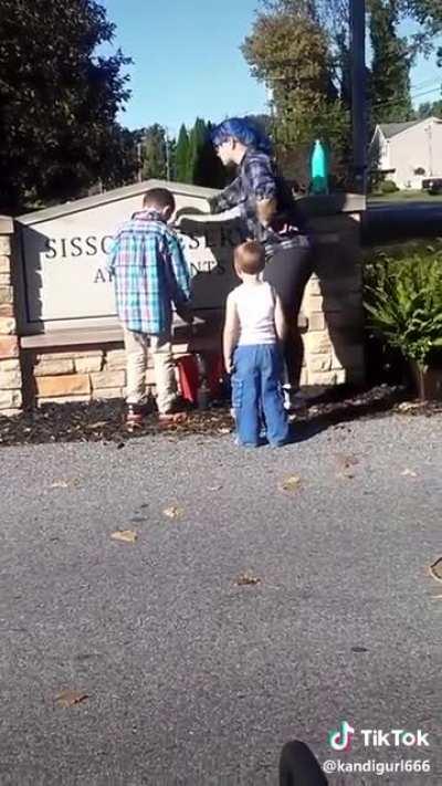 I don’t know if this is the right sub but her son vandalized a community project and she made him clean it up