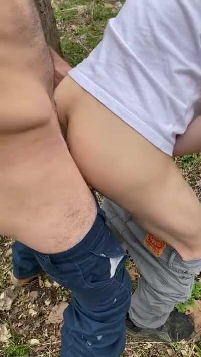 Fucking my boyfriend in my family's woods