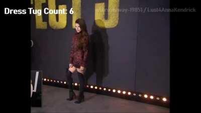 I'm stroking so hard watching Anna Kendrick keep tugging on that whore dress, that's barely long enough to fully cover her ass cheeks. Only the biggest cock tease would wear something like this but spend the whole event desperately tugging on it to try to