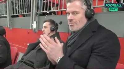 All seven goals reactions between Neville & Carragher...