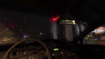 Waiting in a car on a rainy night (short video I made in Unreal Engine)