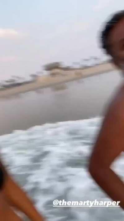 At the beach with Marty