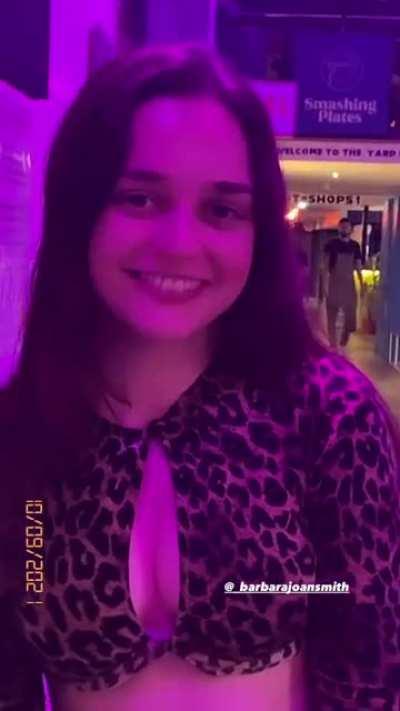 Dana (Barbara Joan Smith) cleavage close up