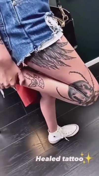 This creative tattoo of a beetle