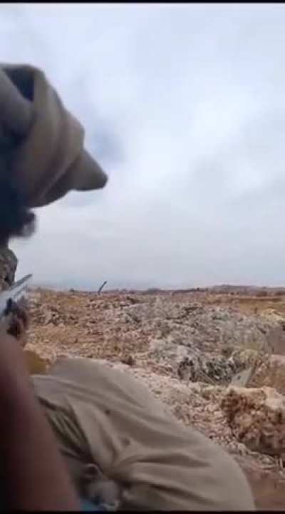 Syrian rebel shoots down an SAA FPV drone with a shotgun in Idlib