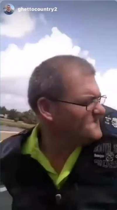 Don't mess with a man smoking a cig at highway speed 😂