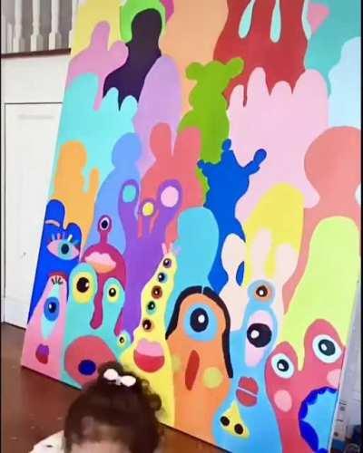 Adorable 5 year old artist doing her thing