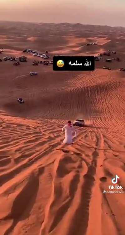 Back flipping in the desert