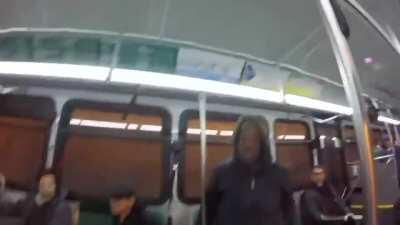 Angry lady on bus gets pepper sprayed after getting too aggressive with other passenger