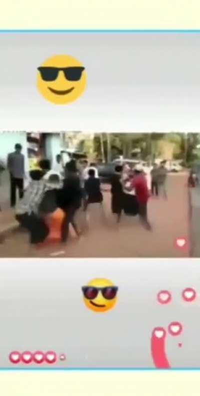 pretty cool lmao standing up to the oppression , a hindu was harassing them and then that's what happens